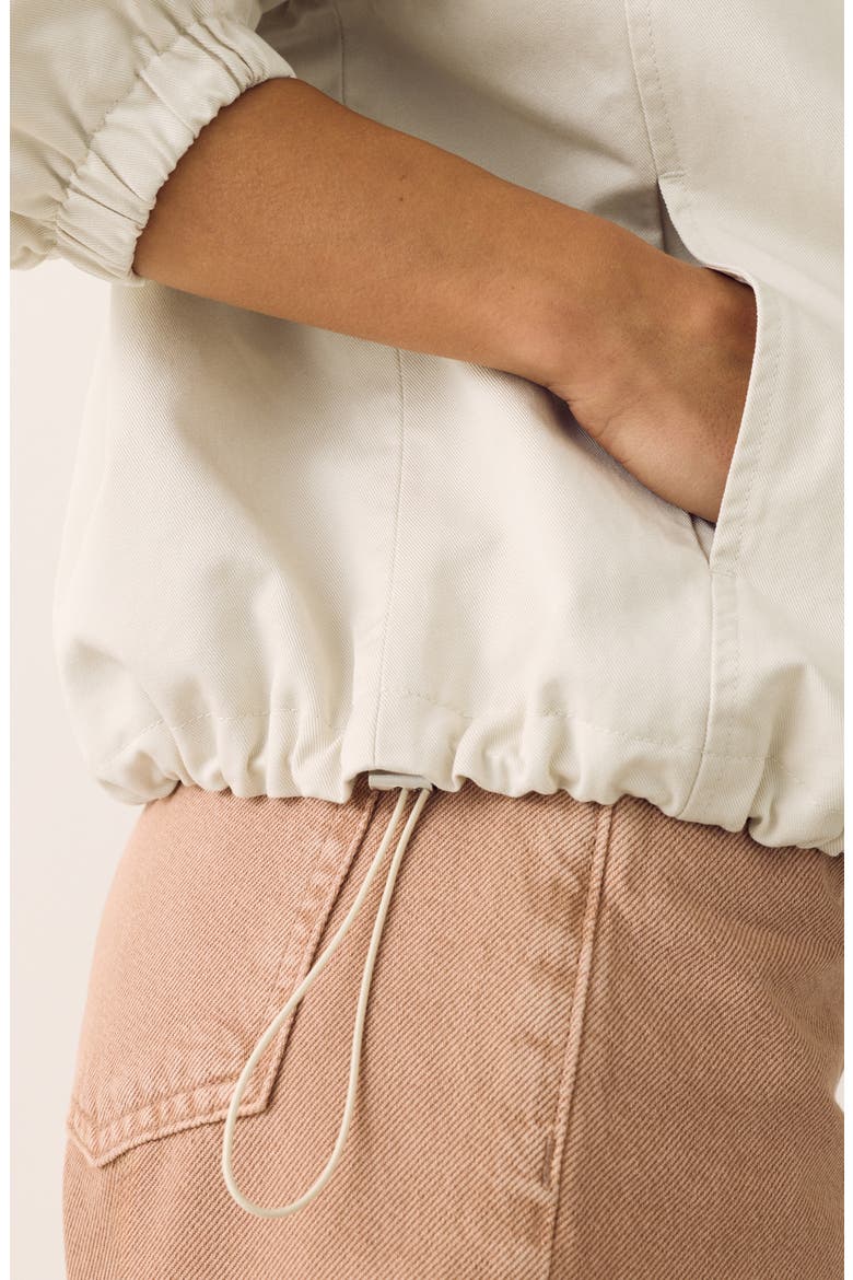 Crop Cotton Blend Twill Utility Jacket, Alternate, color, ECRU IVORY