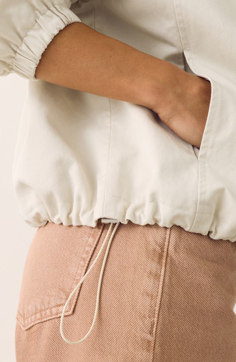PER UNA BY M&S Crop Cotton Blend Twill Utility Jacket, Alternate, color, Ecru Ivory