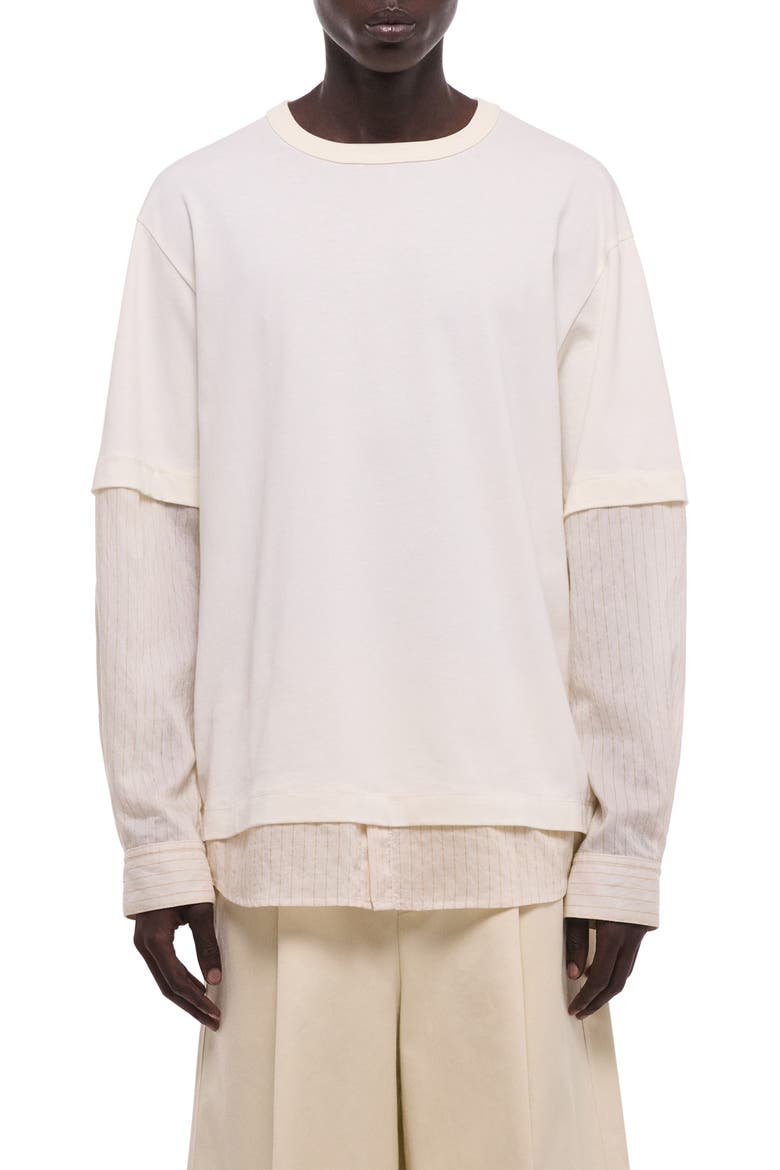 Layered Cotton T-Shirt, Main, color, VINTAGE WHITE