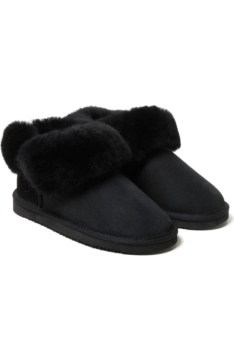 DEARFOAMS Fireside Perth Genuine Shearling Foldover Boot, Alternate, color, Black
