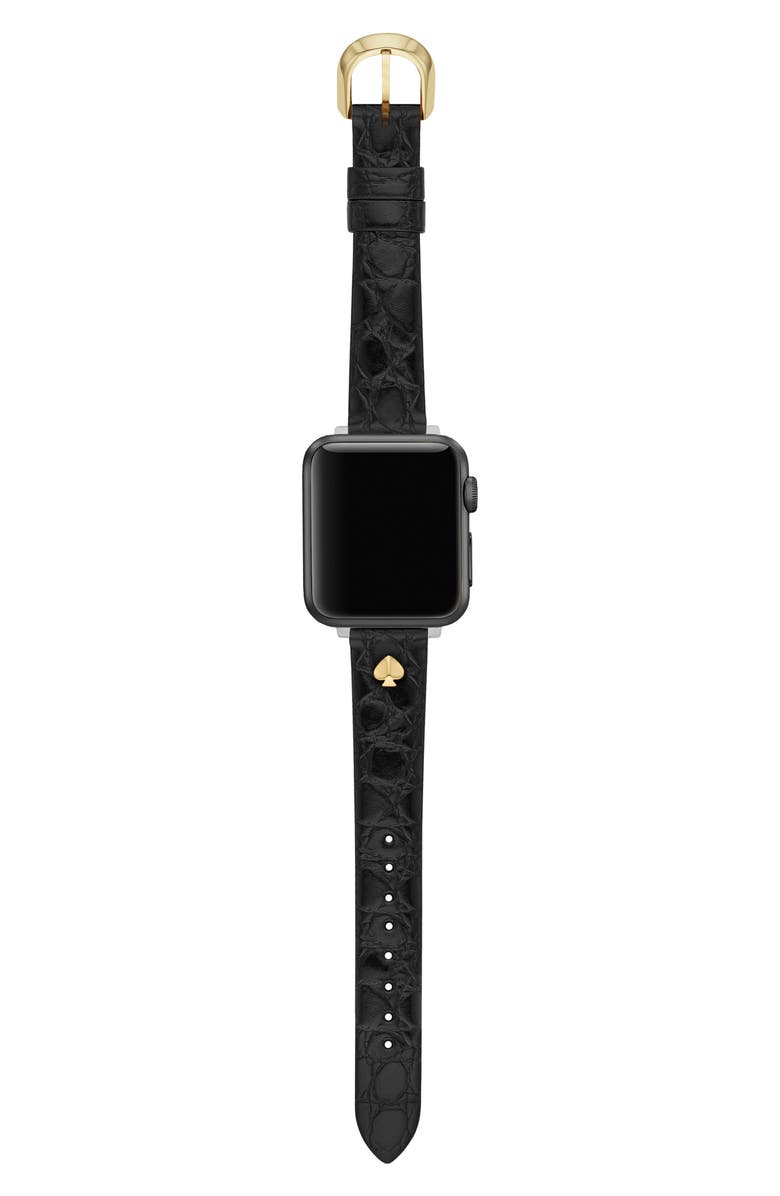 Kate Spade New York croc embossed leather Apple Watch<sup>®</sup> band, Alternate, color,