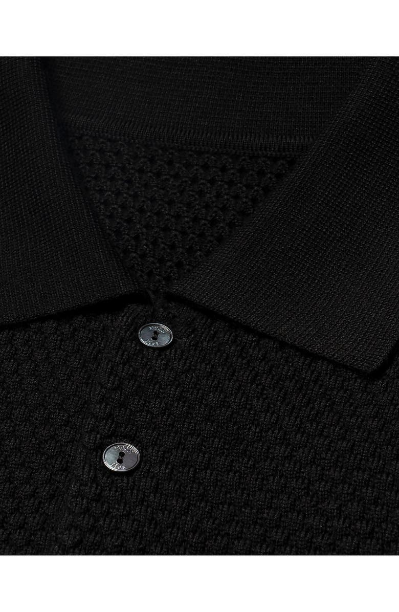 Eton Merino Wool Long Sleeve Polo, Alternate, color, Black
