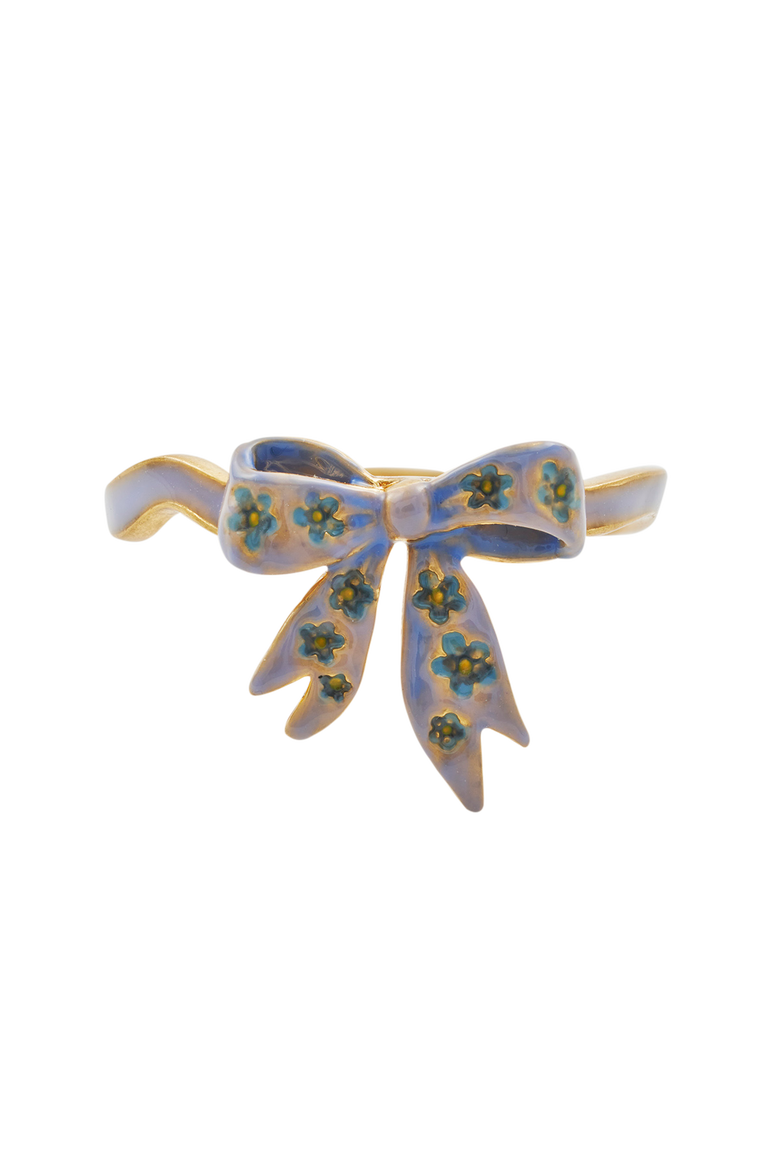 Forget Me Not Bow Ring, Alternate, color, Gold