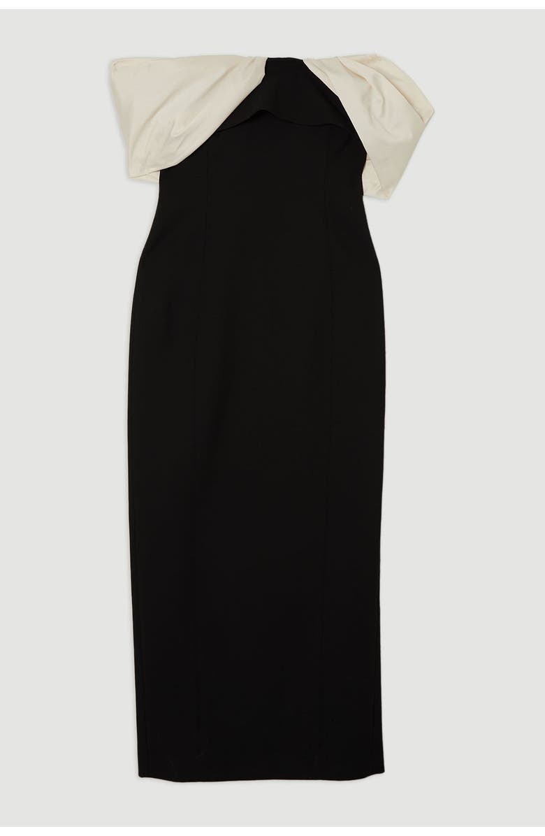 Karen Millen Tailored Taffeta Sleeve Maxi Dress, Alternate, color, Mono