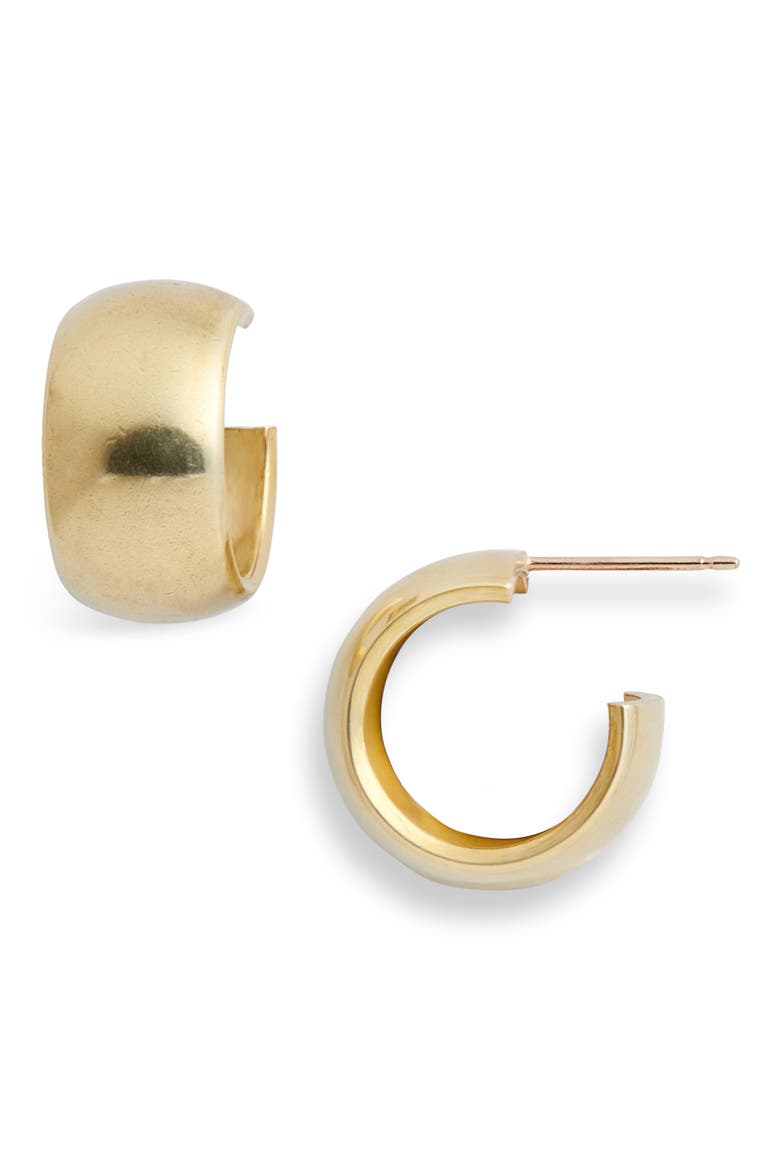 Luna Hoop Earrings, Main, color, BRASS