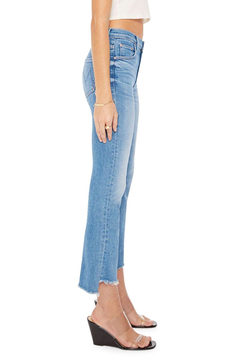 MOTHER The Insider High Waist Step Frayed Hem Crop Jeans, Alternate, color, Out Of The Blue