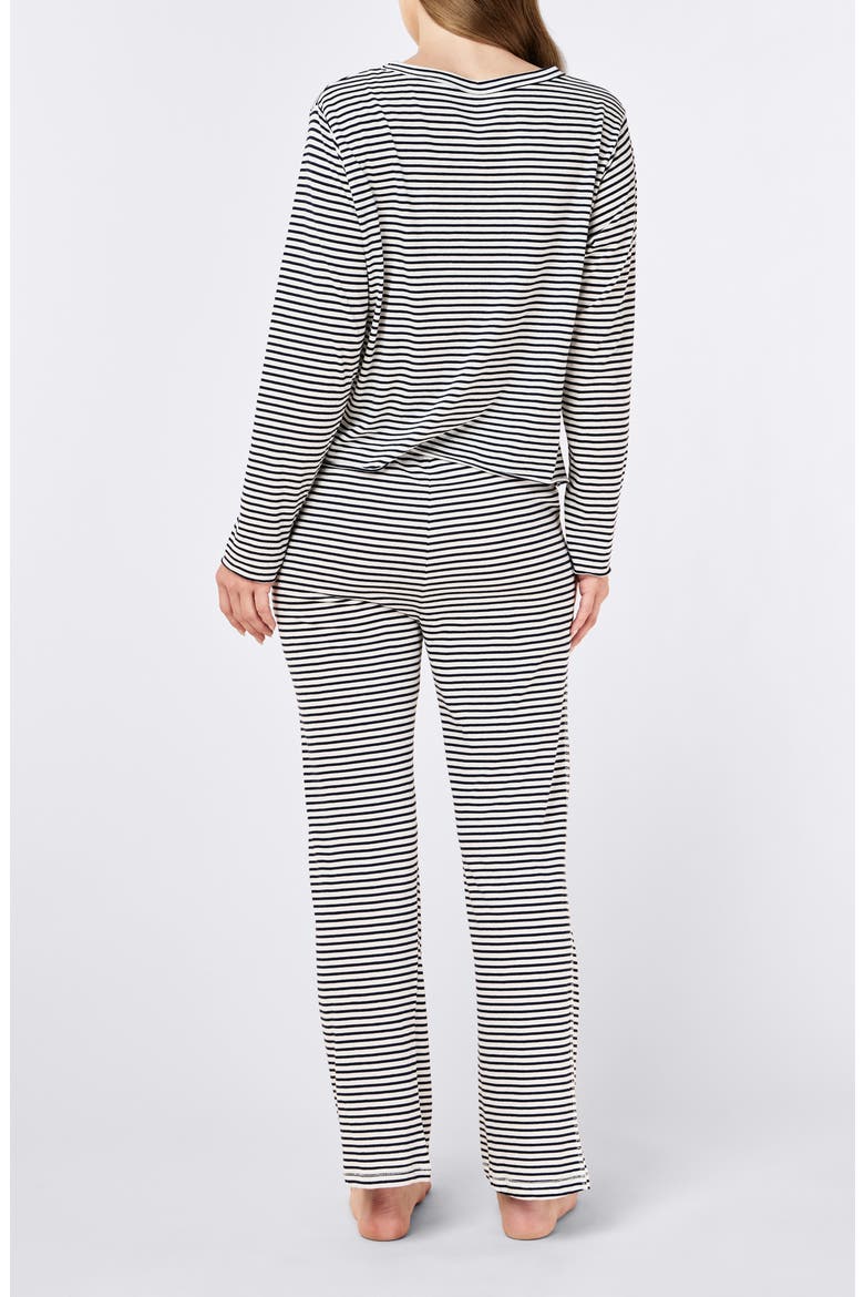 Jada Stripe Organic Cotton Pajamas, Alternate, color, NAVY / WHITE STRIPE
