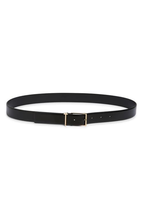 Tom Ford Metal T Smooth Leather Belt In Black