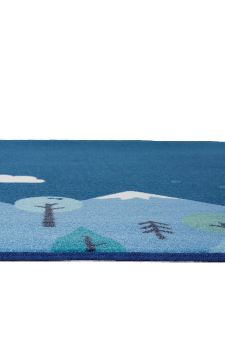 Tranquil Mountains Carpet, Alternate, color, Blue