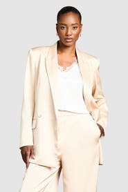 Coast Satin Double-Breasted Tailored Blazer