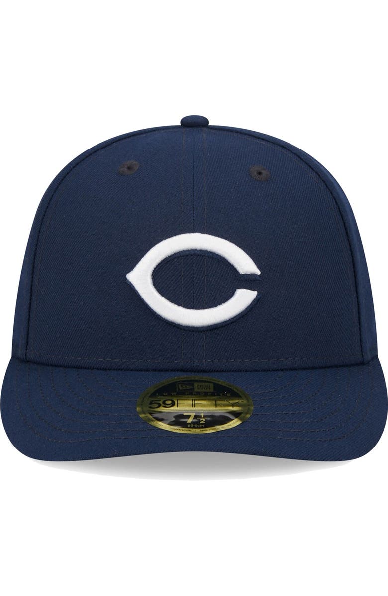 New Era Men's New Era Navy Cincinnati Reds Oceanside Low Profile 59FIFTY Fitted Hat, Alternate, color,