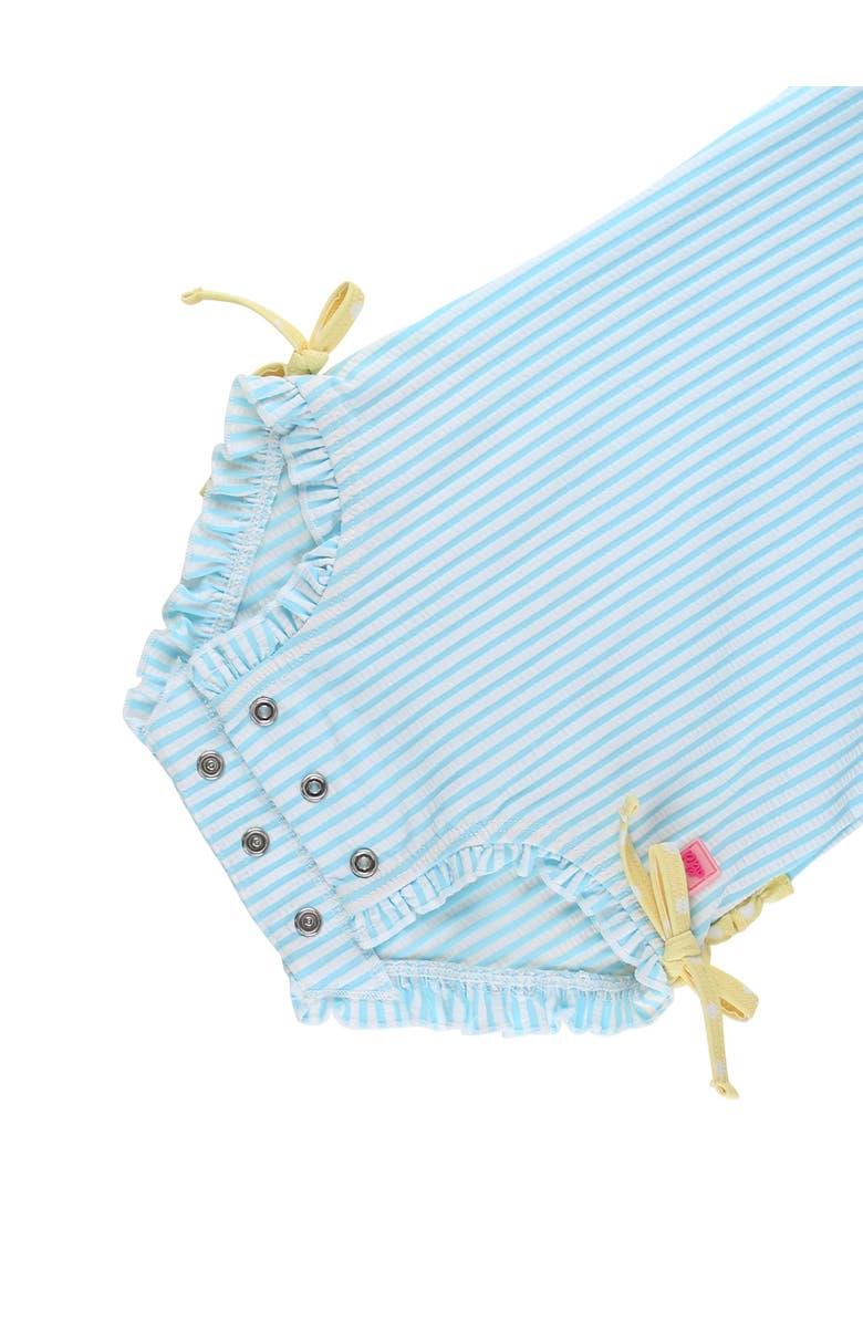 RuffleButts Girls Seersucker Long Sleeve UPF50+ One Piece Rash Guard, Alternate, color, Blue Breeze Seersucker