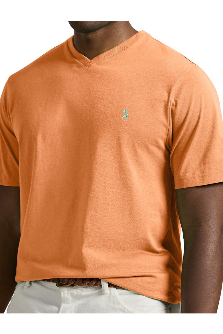 Big & Tall Classic Fit V-Neck T-Shirt, Alternate, color, POMPANO ORANGE