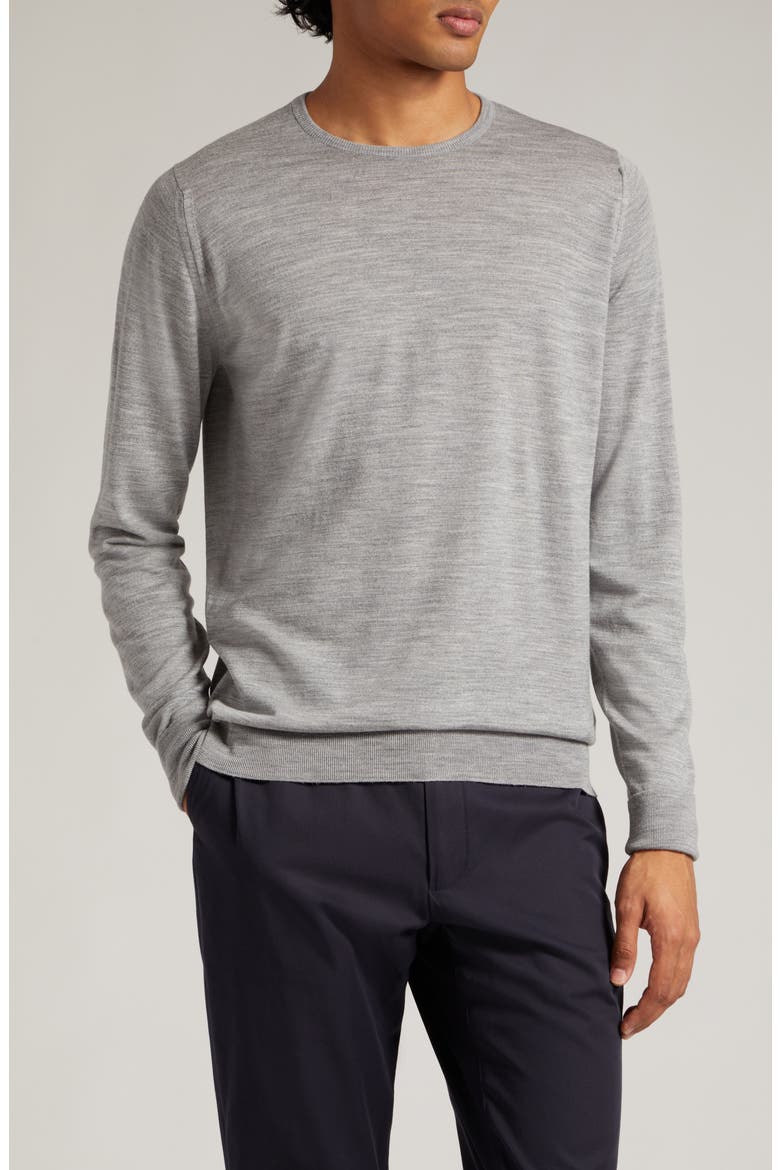 Marcus Virgin Wool Crewneck Sweater, Main, color, SILVER