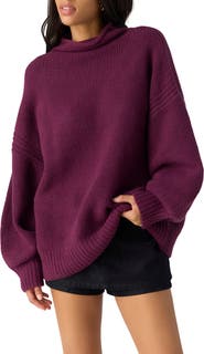 Free People Beaumont Mock Neck Tunic Sweater