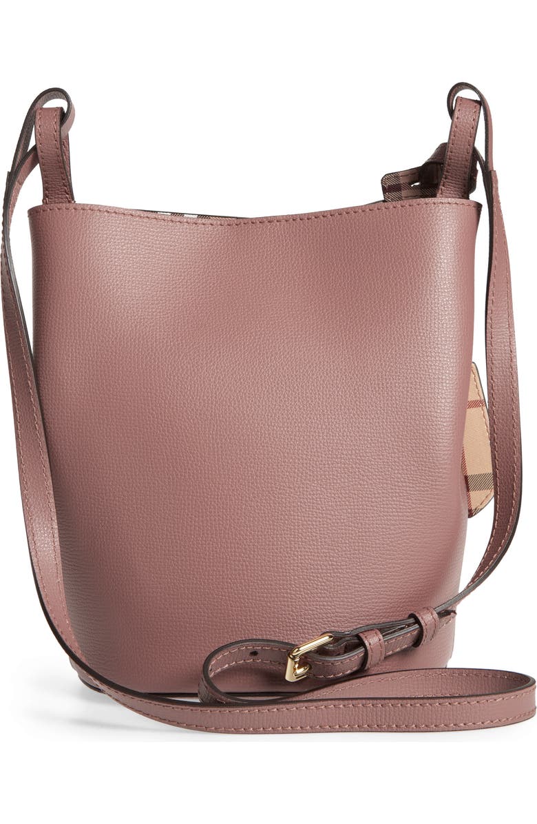 Burberry Small Lorne Leather Bucket Bag, Alternate, color,