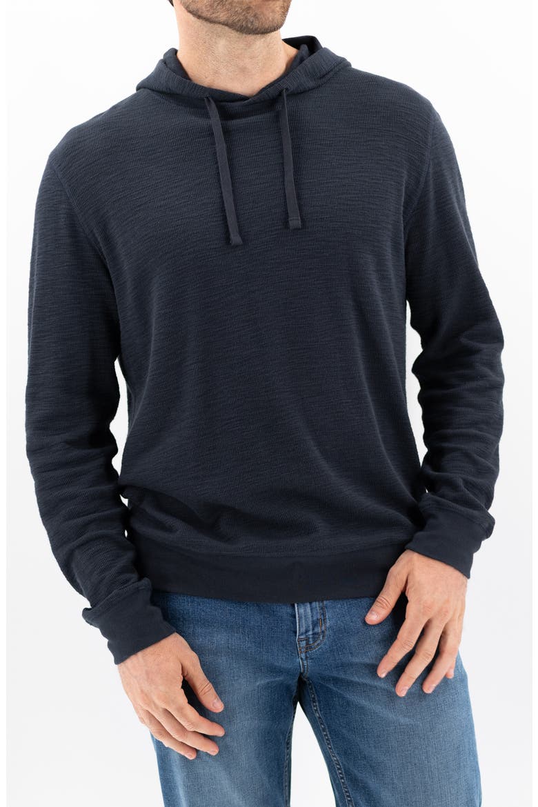Slub Rib Organic Cotton Hoodie, Main, color, DARK NAVY