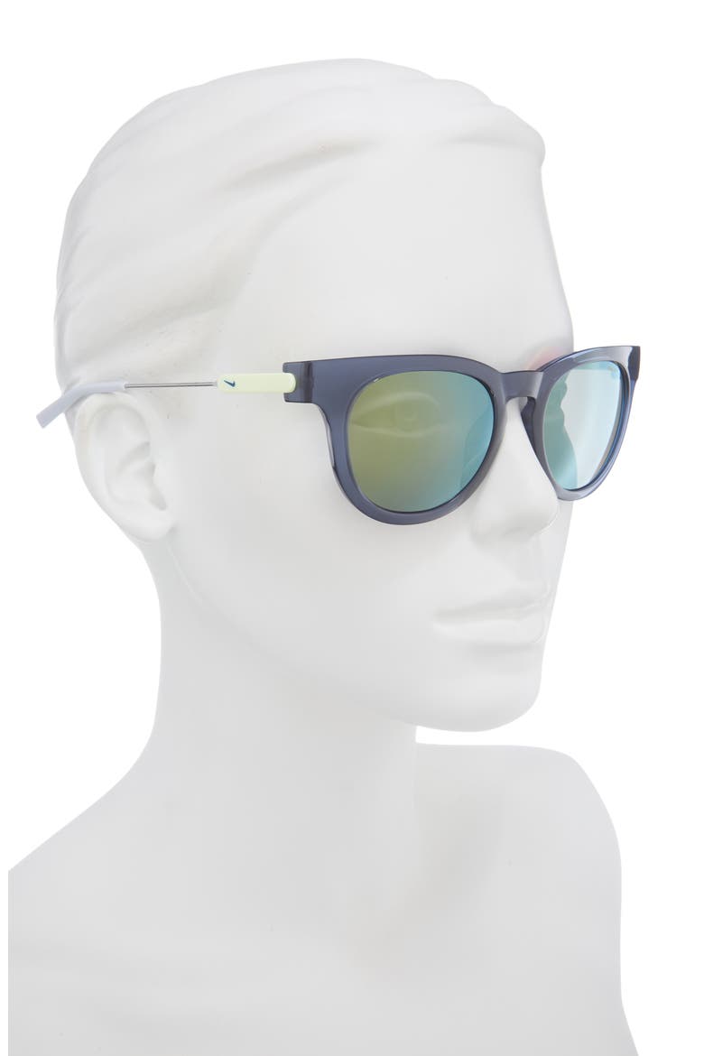 Essence Round Sunglasses, Alternate, color, DIFFUSED BLUE / YELLOW MIRROR