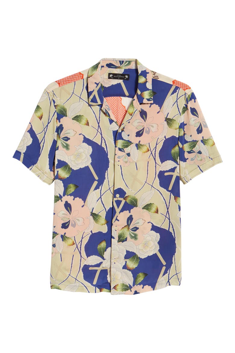 Fuyugi Slim Fit Short Sleeve Shirt, Alternate, color, INK NAVY