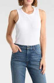 Madewell Ribbed Stretch Cotton Cutaway Tank