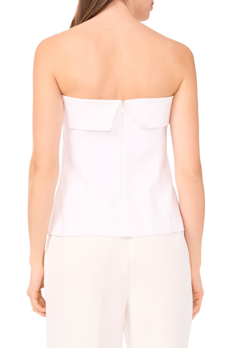 Tailored Foldover Strapless Top, Alternate, color, BRIGHT WHITE