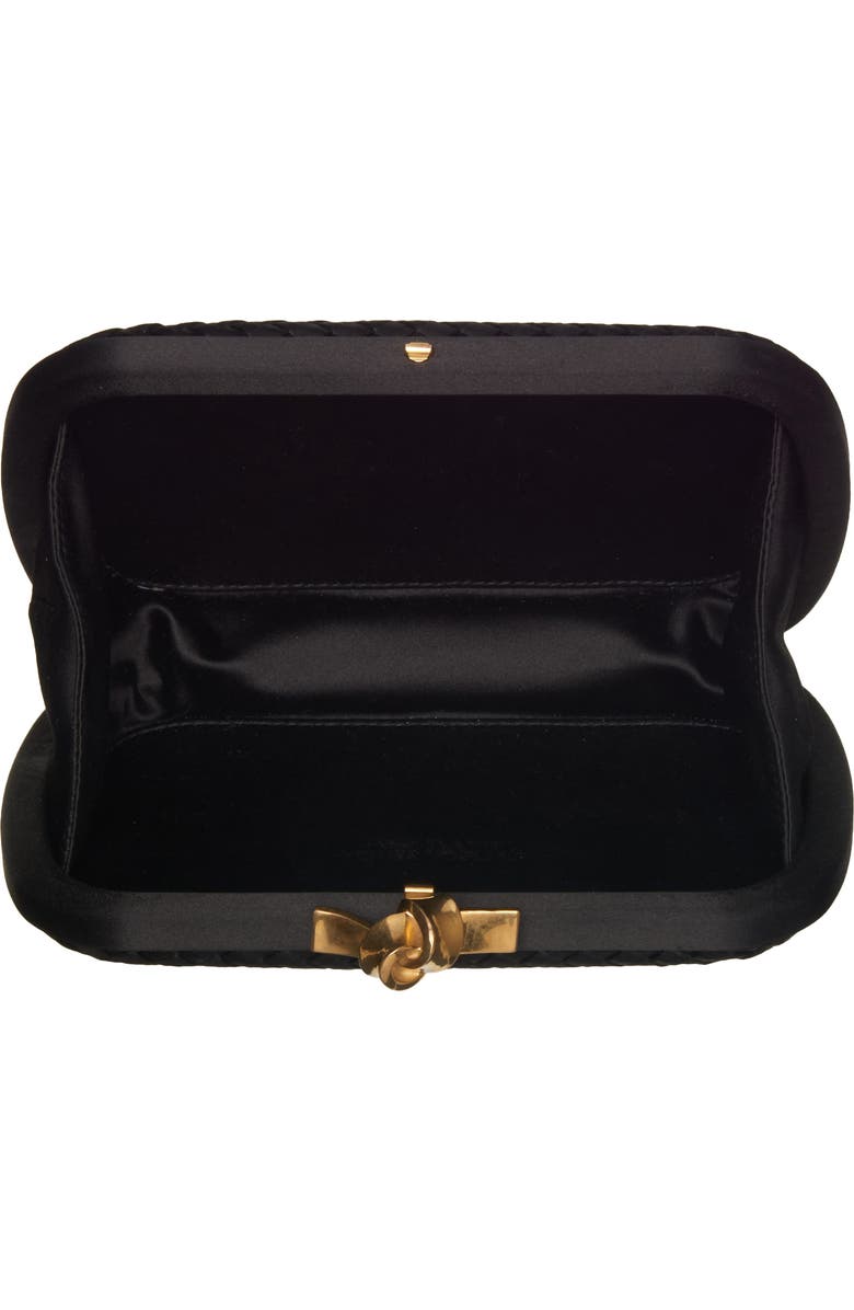 Bottega Veneta Knot Intreccio Satin Minaudière, Alternate, color, 1007 Black-Brass Vibrato