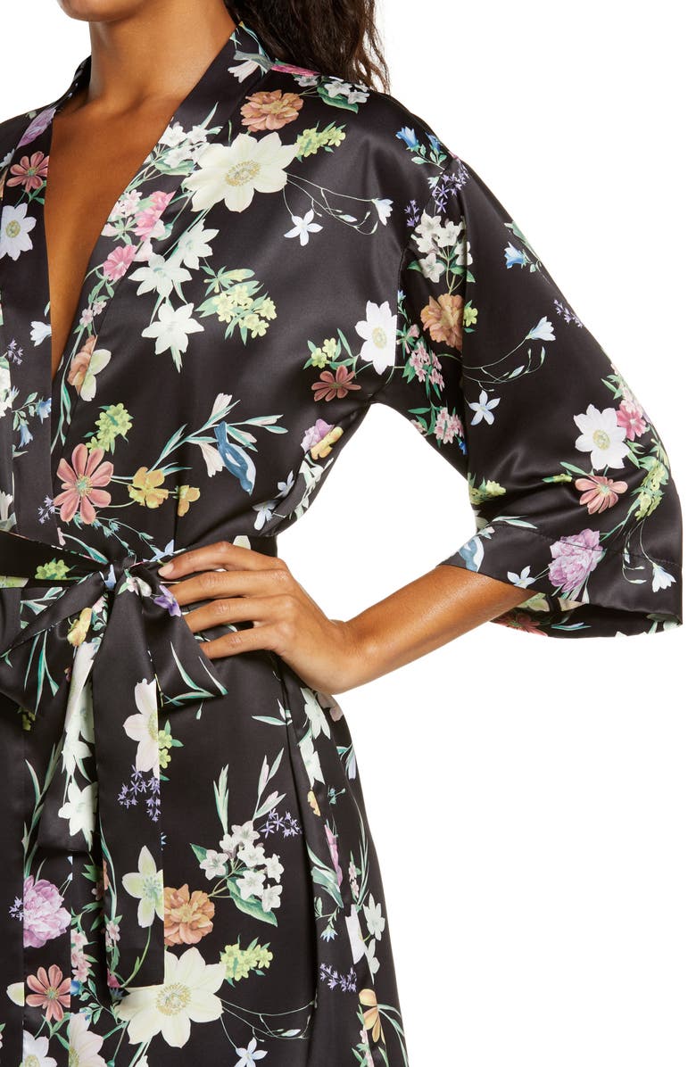 Flora Nikrooz Gabrielle Floral Print Short Robe, Alternate, color,