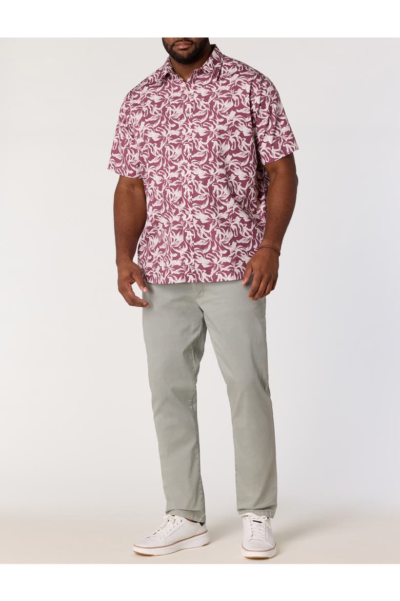 Big & Tall Floral Sport Shirt V3, Alternate, color, ROSE BROWN