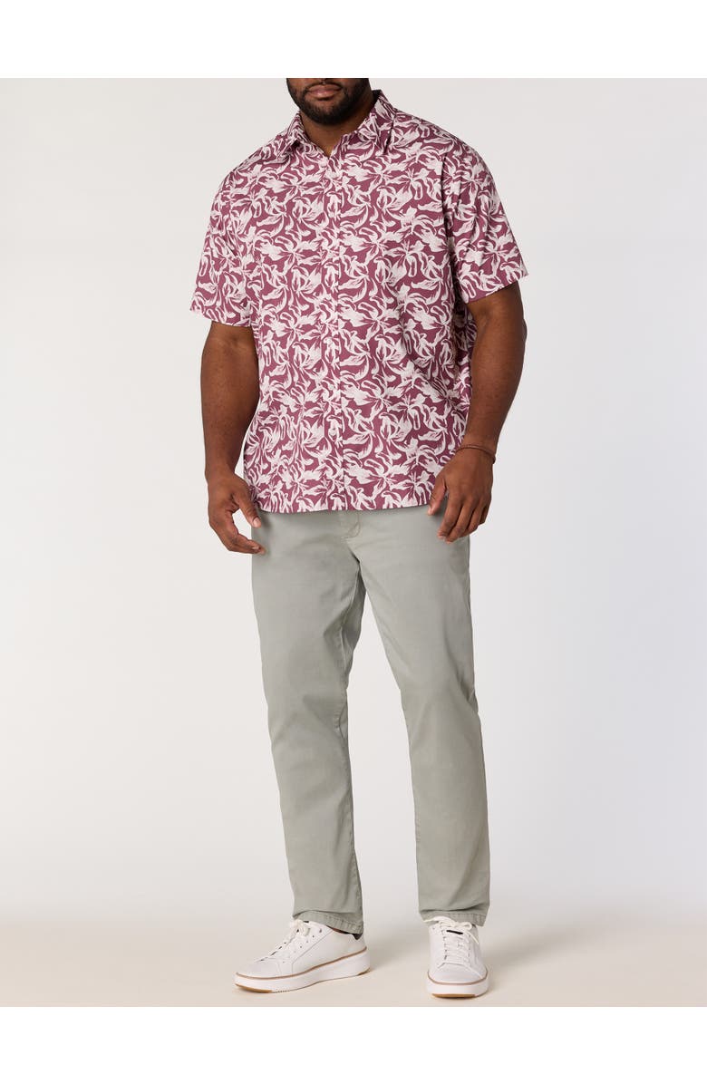 True Nation by DXL Big & Tall Floral Sport Shirt V3, Alternate, color, Rose Brown