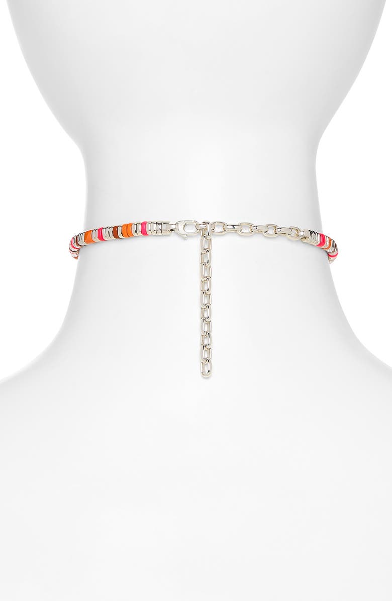 John Hardy Colorblock Silver 5mm Necklace with Red Jasper with Neon Pink Enamel & Orange Enamel, Alternate, color, Silver Pink