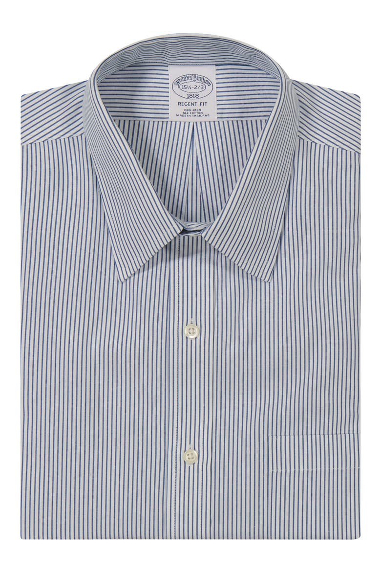 Non-Iron Regent Fit Dress Shirt, Main, color, STR BL