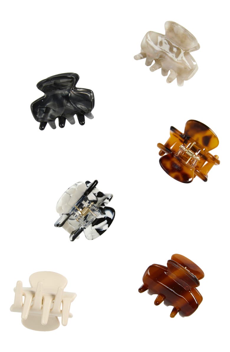 Tasha Assorted 6-Pack Mini Jaw Hair Clips, Main, color, Neutral Multi