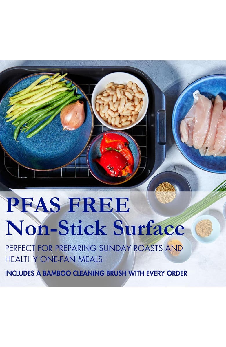 Blu. Roasting Pan with Lid and Roasting Rack, Alternate, color, Black