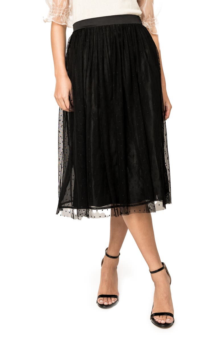 GIBSONLOOK Swiss Dot Layered Tulle Skirt, Main, color, 