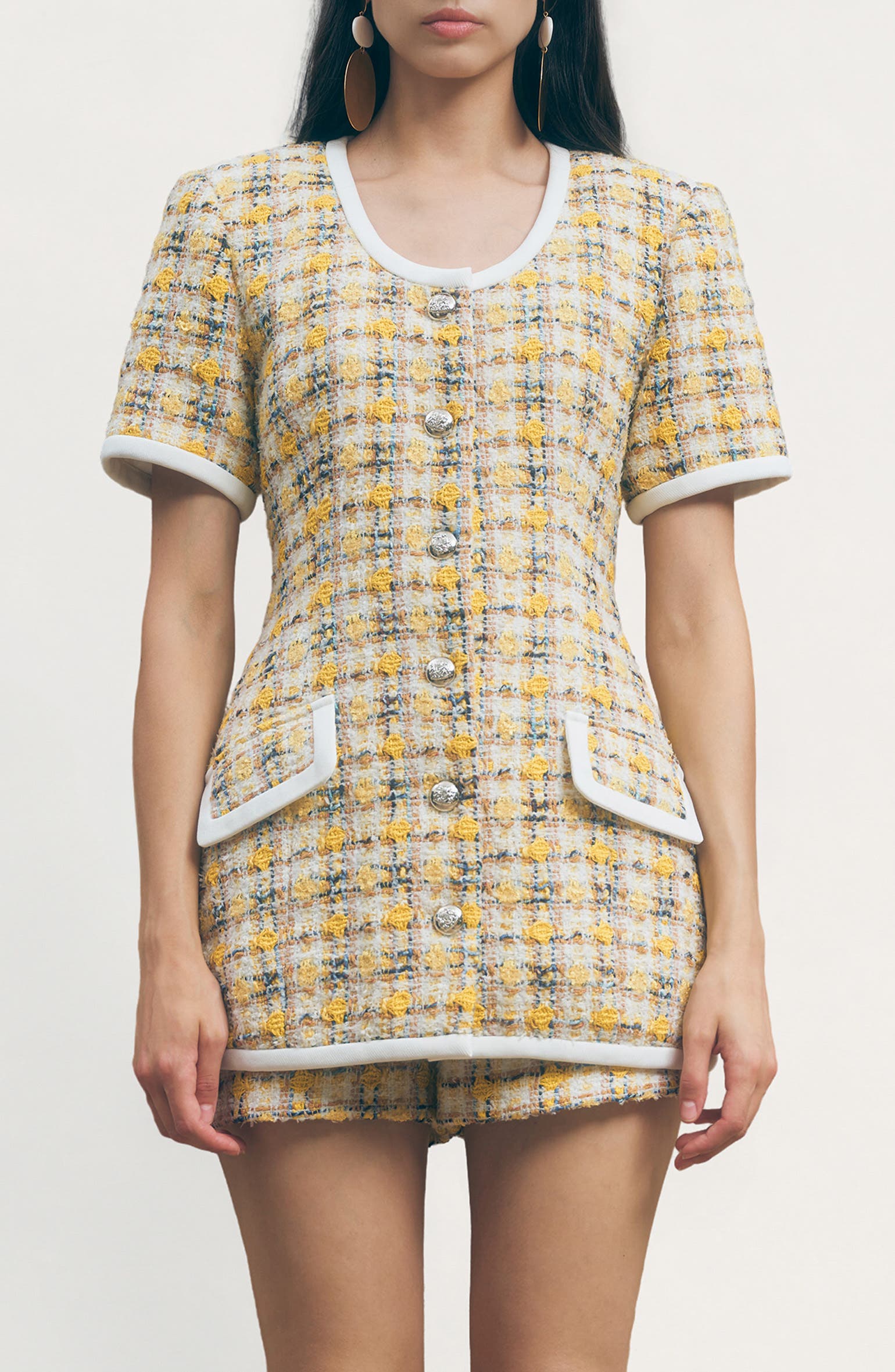 Frances Longline Tweed Jacket