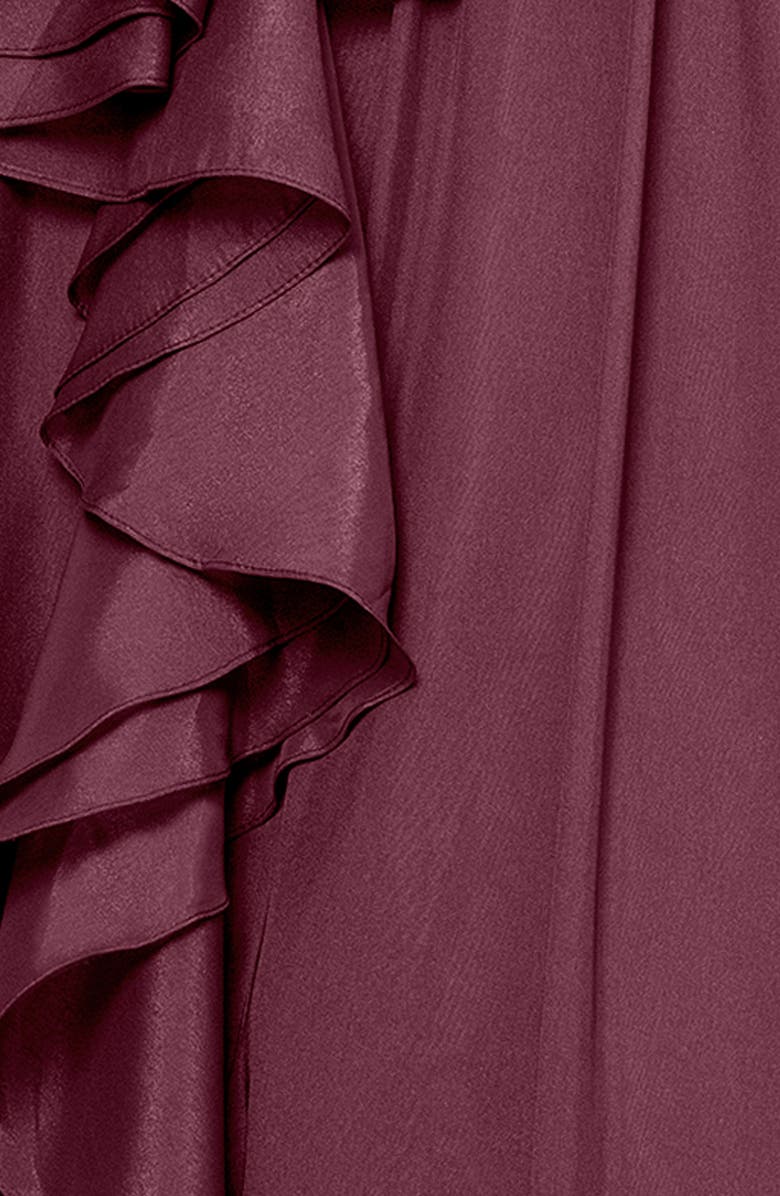 Xscape Evenings Ruffle Organza Gown, Alternate, color, Wine