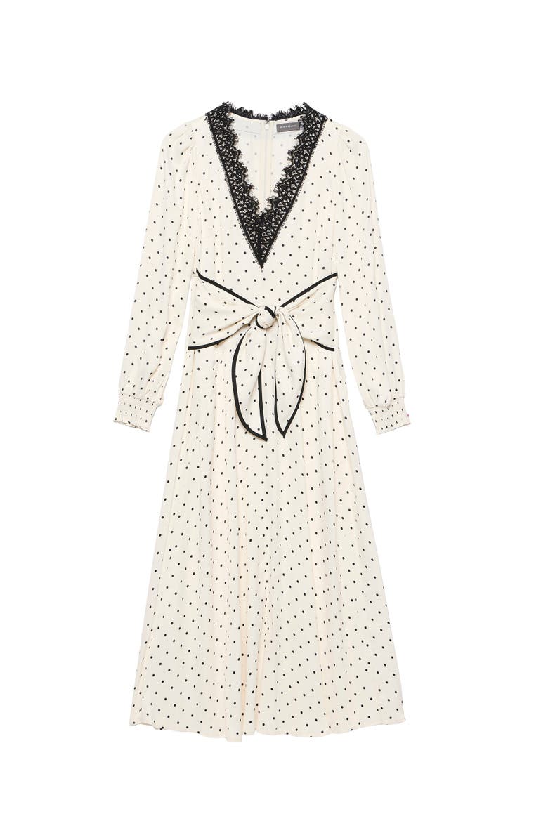 MINT VELVET Polka Dot Tie Maxi Dress, Alternate, color, Cream