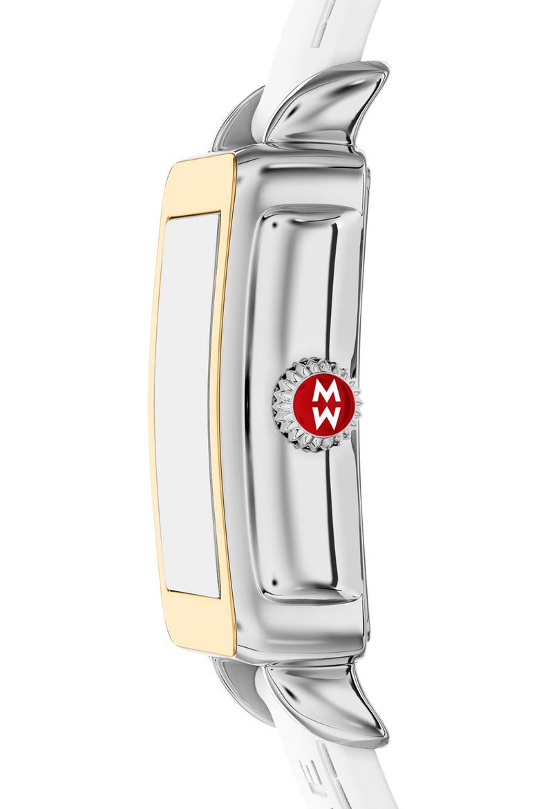 Deco Sport Mid Two-Tone Silicone Strap Watch, 29mm x 31mm, Alternate, color, WHITE