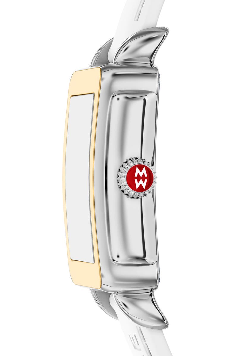 MICHELE Deco Sport Mid Two-Tone Silicone Strap Watch, 29mm x 31mm, Alternate, color, 