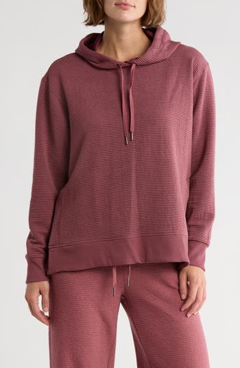 Marika Cora Ribbed Hoodie In Purple