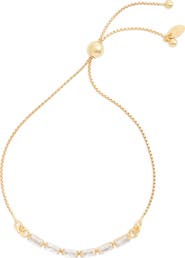 Argento Vivo Sterling Silver Baguette Cubic Zirconia Slider Bracelet