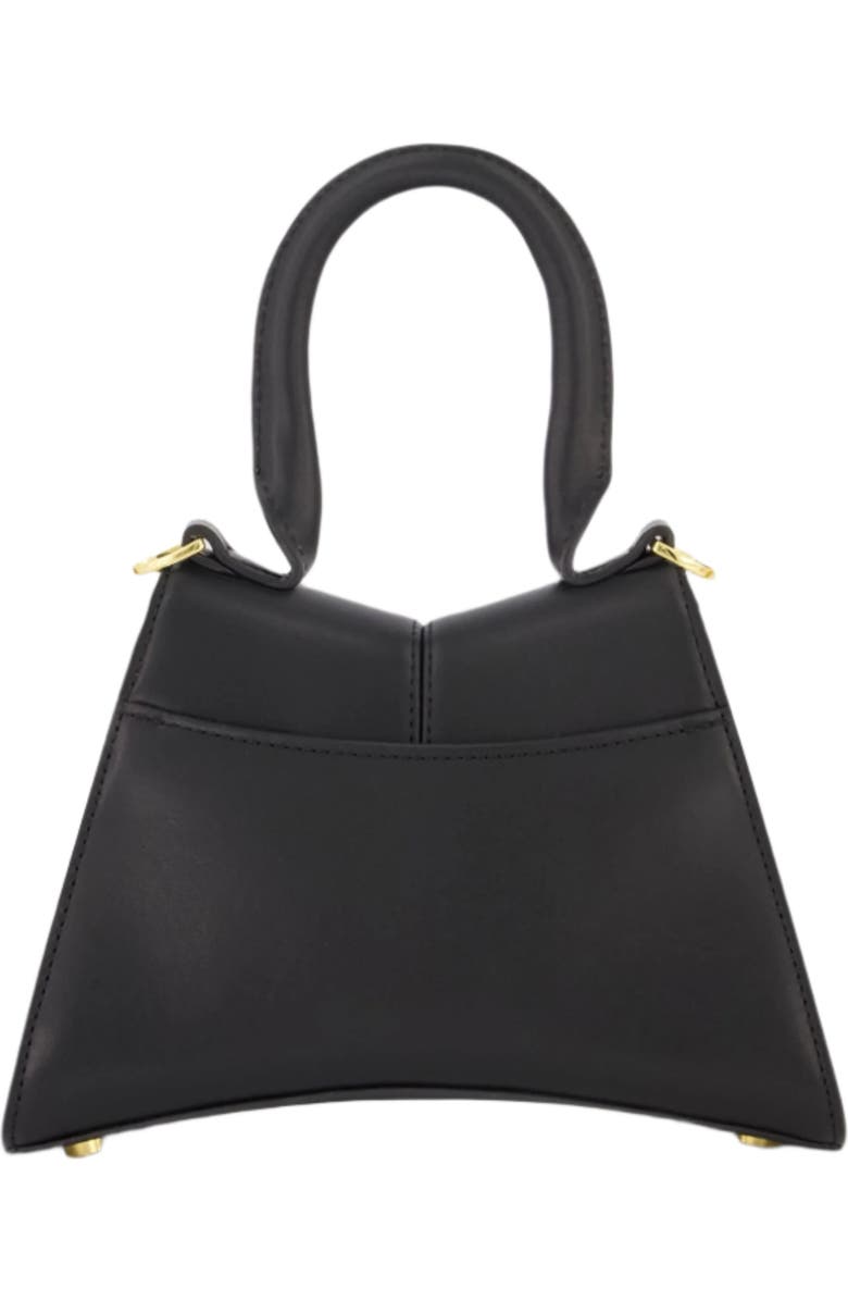 Mac Duggal Gold Hardware Detail Angular Mini Leather Handbag, Alternate, color, Black