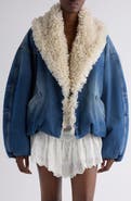 Isabel Marant Charone Faux Fur Trim Denim Jacket