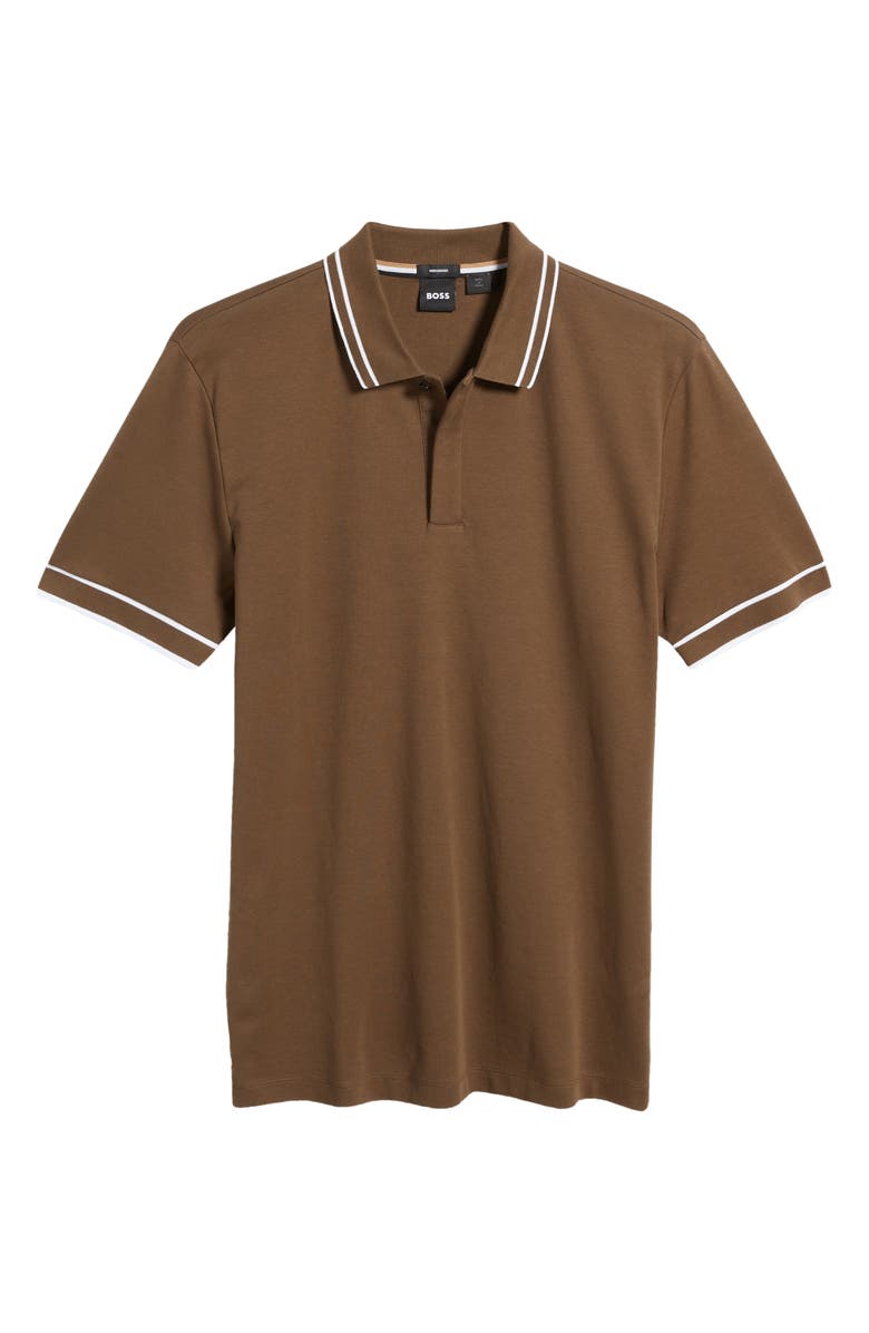BOSS Parlay Tipped Cotton Polo, Alternate, color, Open Green