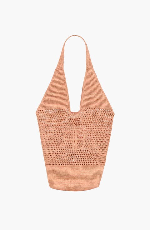 Leah Logo Hobo Raffia