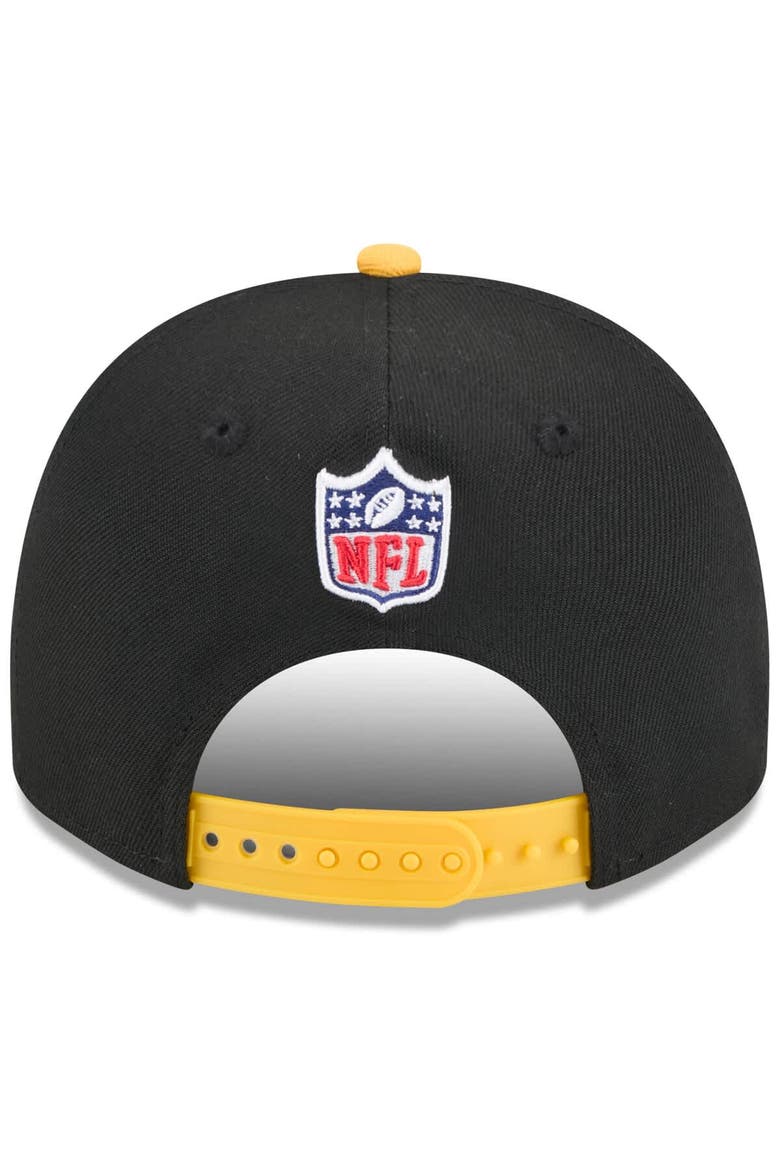 Men's New Era  Black/Gold Pittsburgh Steelers 2025 NFL Draft A-Frame 9FIFTY Snapback Hat, Alternate, color, Black