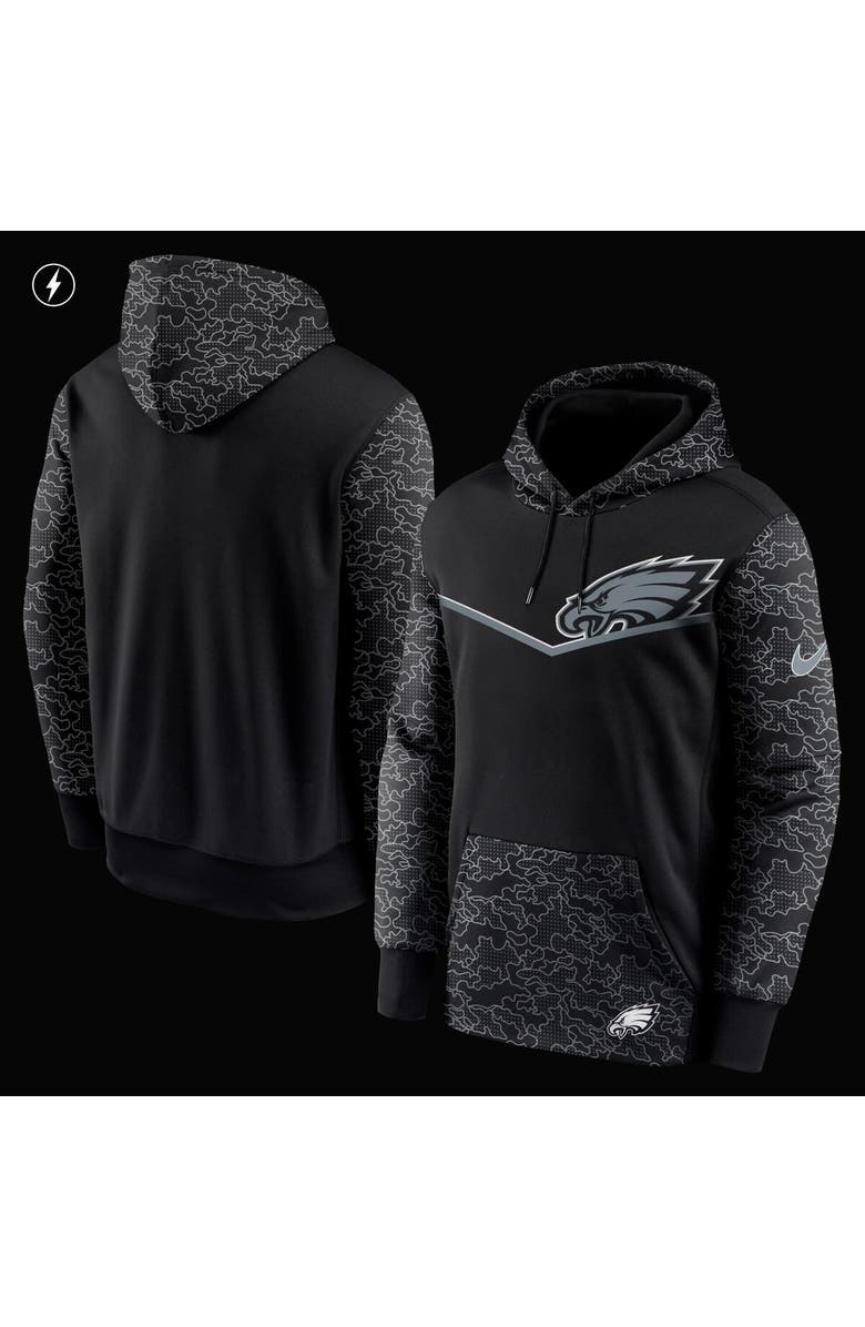 Nike Men's Nike Black Philadelphia Eagles RFLCTV Chevron Pullover Hoodie, Alternate, color,