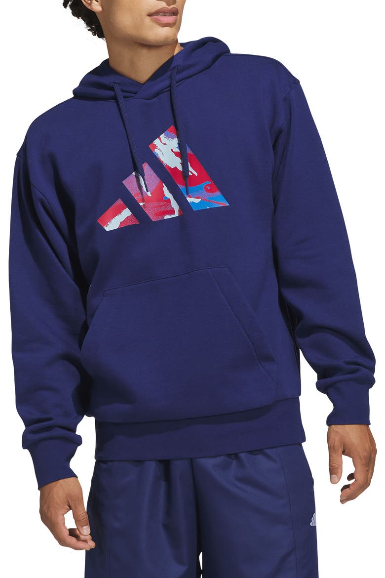Camo Graphic Hoodie, Main, color, DARK BLUE