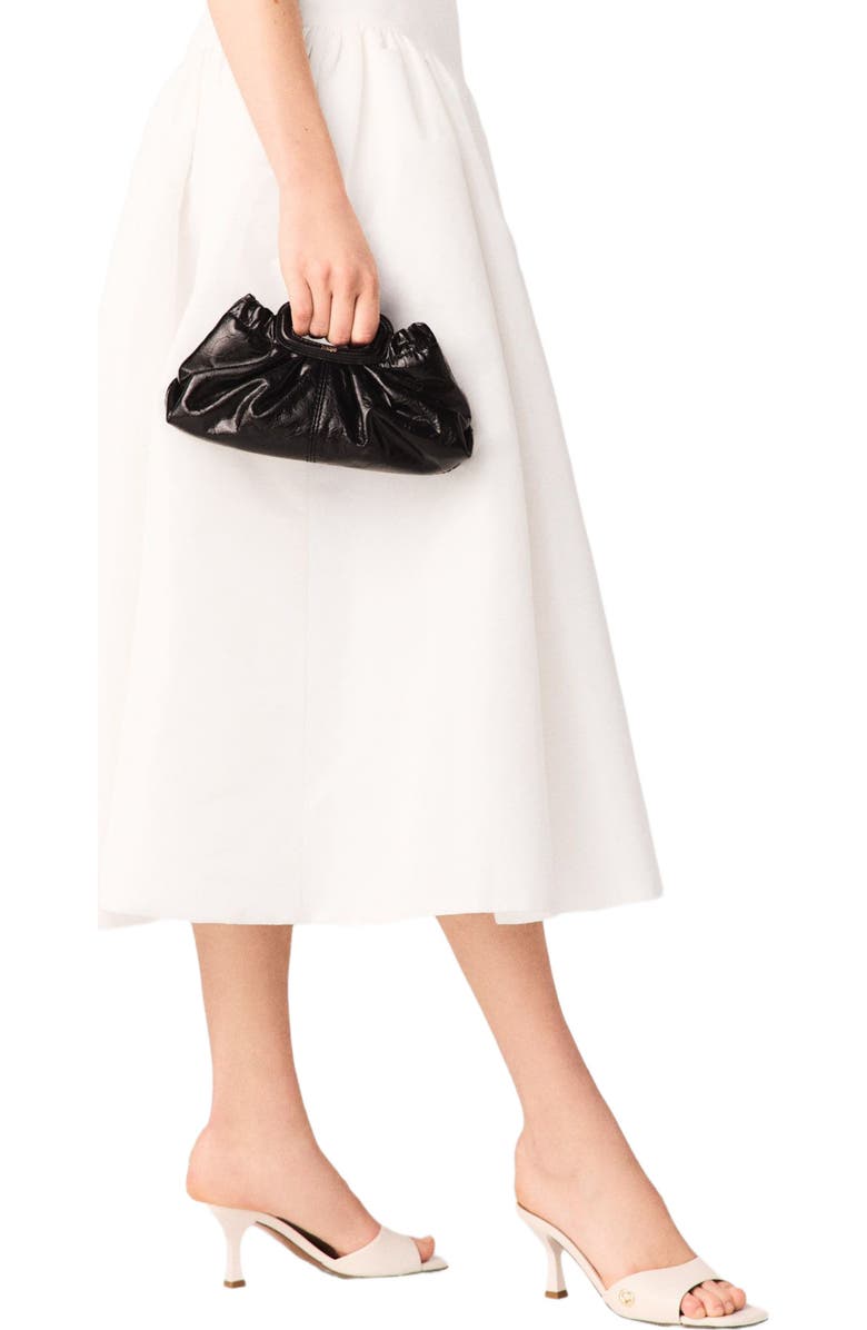 maje Crackled leather Milpli mini Clutch, Alternate, color, Black