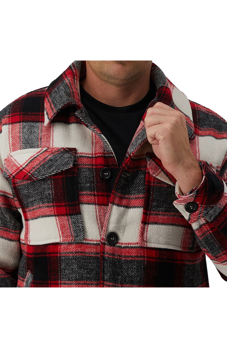 HAGGAR Buffalo Plaid Check Shirt Jacket, Alternate, color, Red